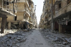 A general view shows a street after clashes between Free Syrian Army fighters and forces loyal to Syria's President Bashar Al-Assad, in Salah Edinne district, in the centre of Aleppo August 9, 2012. (Zohra Bensemra/Reuters)