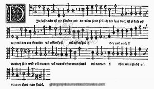 ORLANDO DI LASSO: MUSIC. Fastnachtslied, a German Leid, or solo song, composed by Franco-Flemish composer, Orlando di Lasso, 1547.